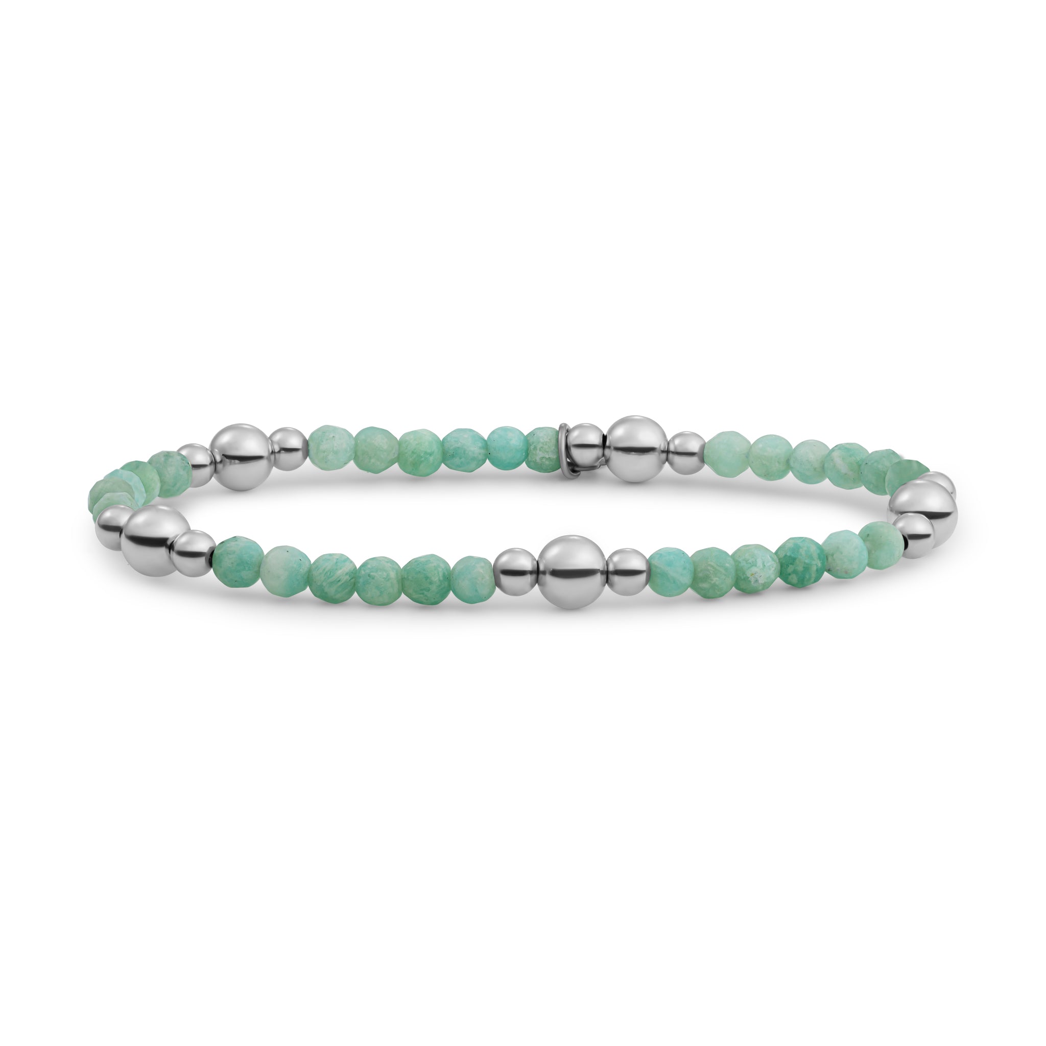 Sparkling Jewels Armband Amazoniet BLK01S-G57 Zilverkleurig