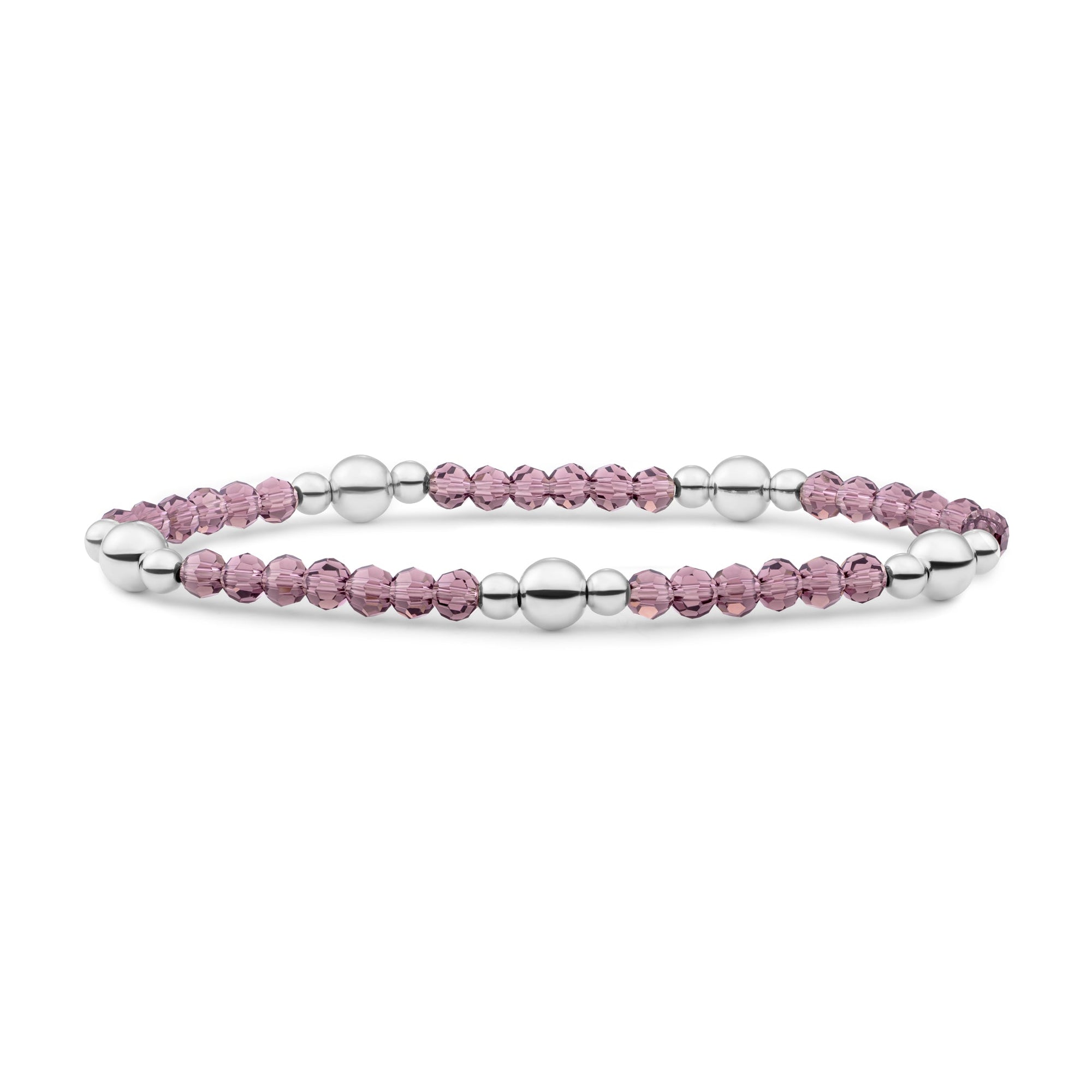Sparkling Lewels armband Aubergine Quartz Bold Mix - Silver BLK01S-G59