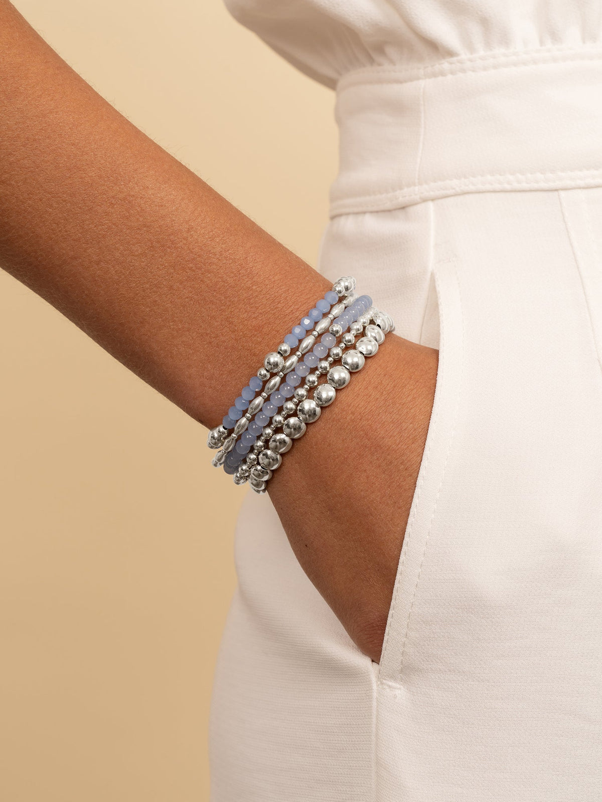 Sparkling Jewels Armband Jade BLK01S-G68 Zilverkleurig