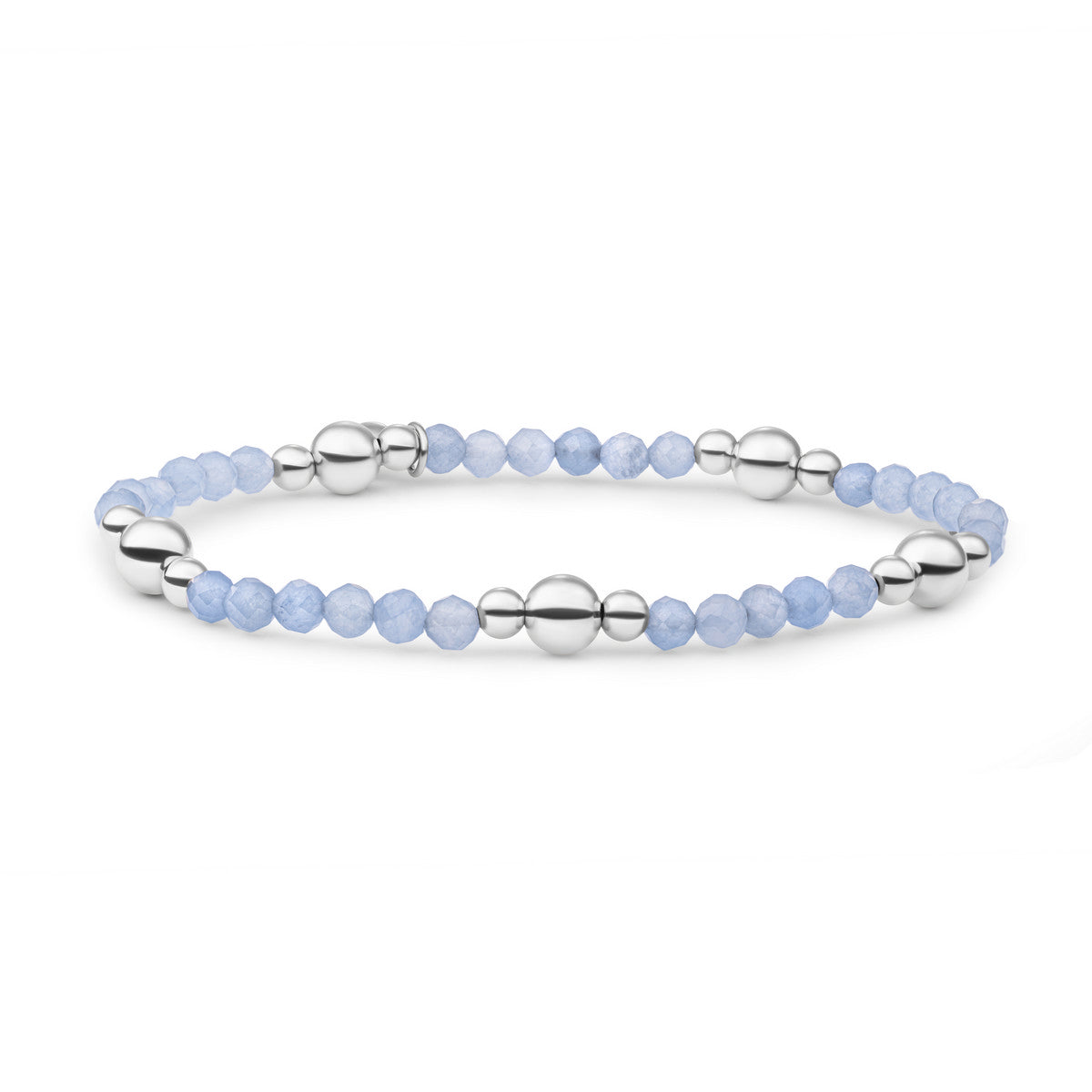 Sparkling Jewels Armband Bold Mix Ice Blue Kwarts BLK01S-G72 Zilverkleurig