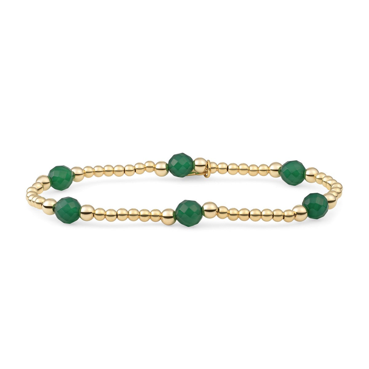 Sparkling Jewels - Armband: Green Onyx Reverse Bold Mix - Gold - BLK03G-G53, exclusief en kwalitatief hoogwaardig. Ontdek nu!