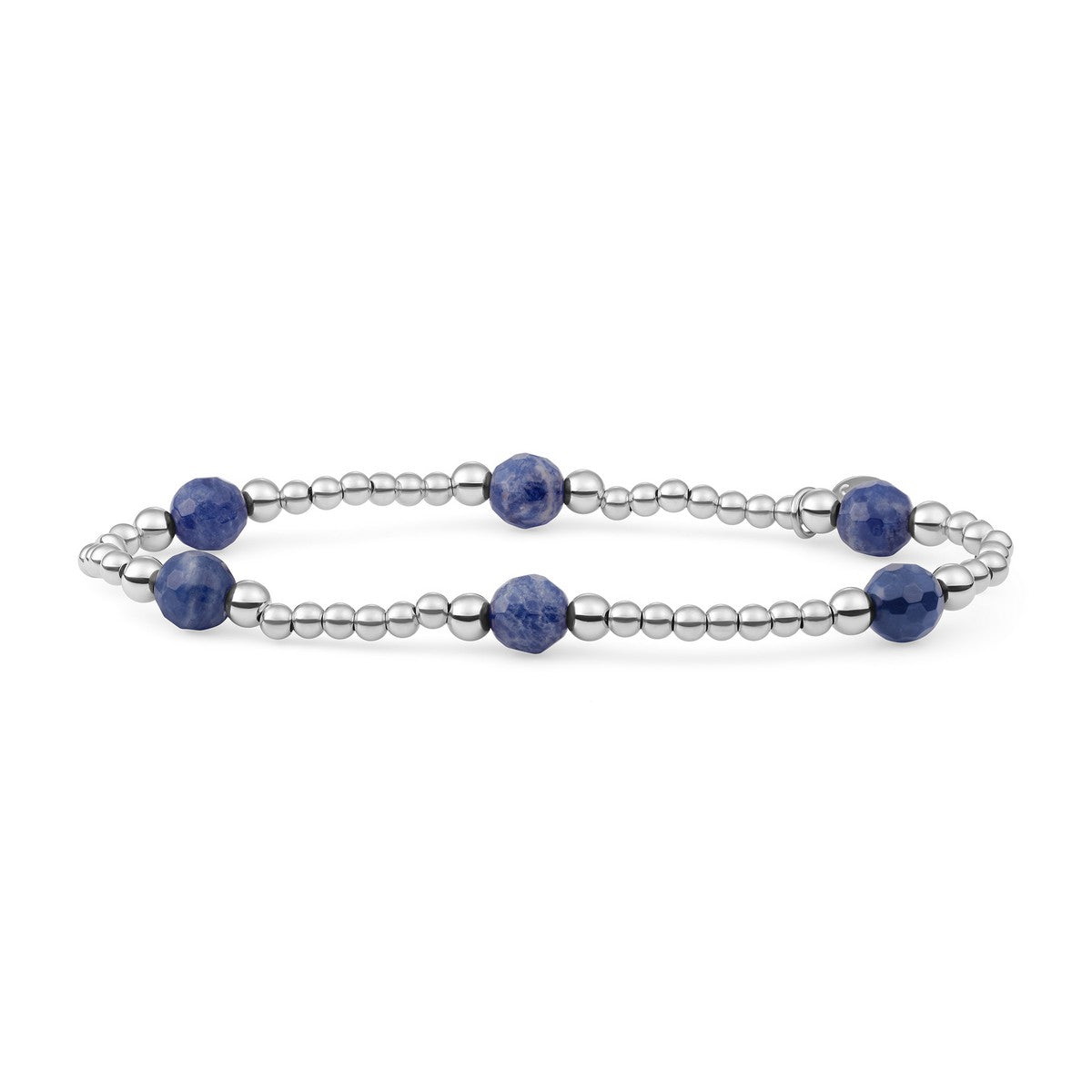 Sparkling Jewels - Armband: Sodalite Reverse Bold Mix - Silver - BLK03S-G20, exclusief en kwalitatief hoogwaardig. Ontdek nu!