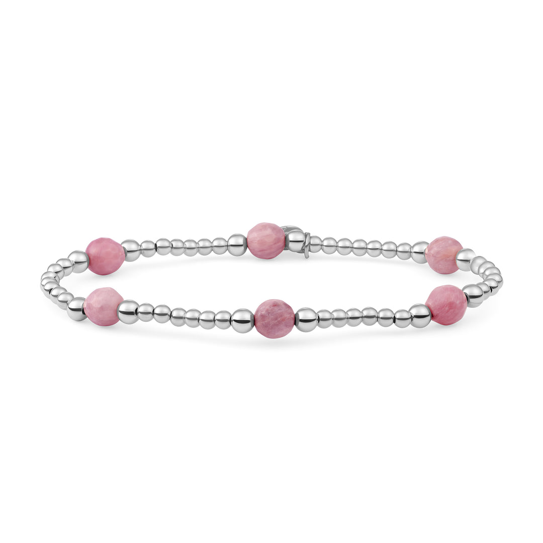 Sparkling Jewels Armband Pink Rhodonite Reverse Bold Mix - Silver BLK03S-G24 - PansiteNederland.nl