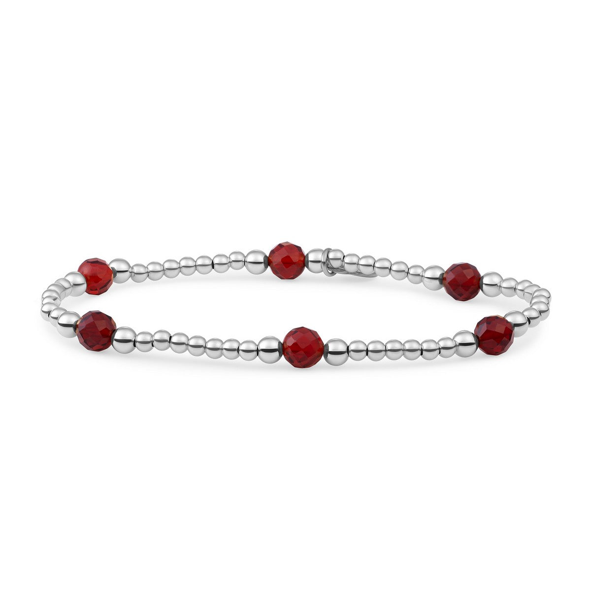 Sparkling Jewels - Armband: Ruby Quartz Reverse Bold Mix - Silver - BLK03S-G50, exclusief en kwalitatief hoogwaardig. Ontdek nu!