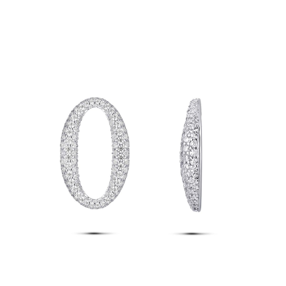 Gisser Oorbellen Zilver Gerhodineerd Zirkonia Wit – C1001 – foto 3
