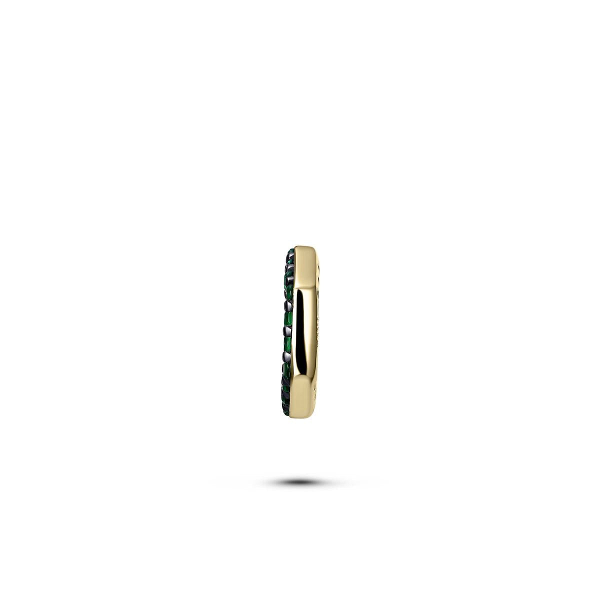 Gisser Oorbellen Zilver Geel Verguld Zirkonia Groen – C1002YG – foto 2