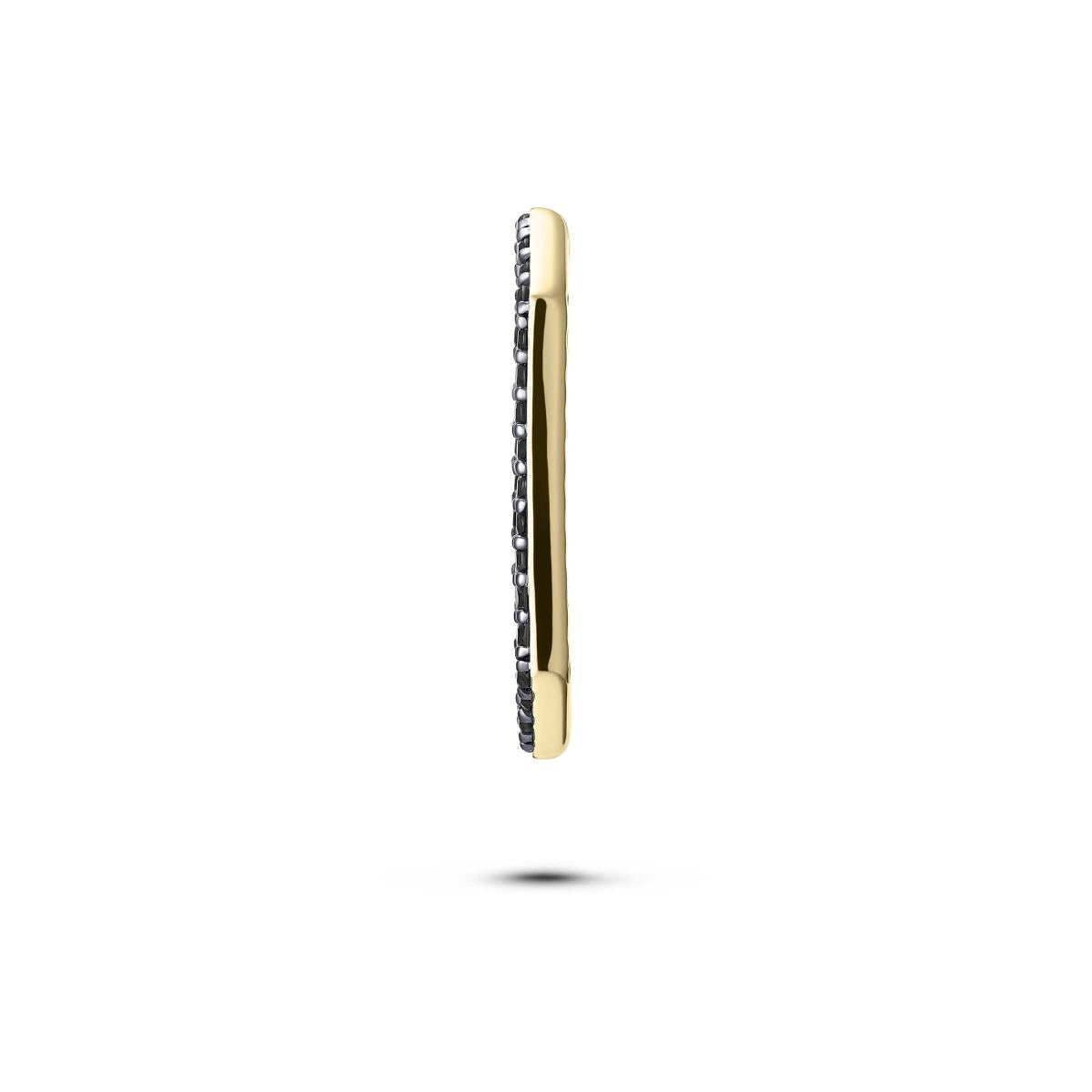 Gisser Oorbellen Zilver Geel Verguld Zirkonia Zwart – C1003YZ – foto 2