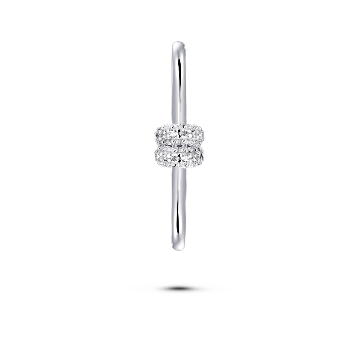 Gisser Oorbellen Zilver Gerhodineerd Zirkonia Wit – C1004 – foto 2