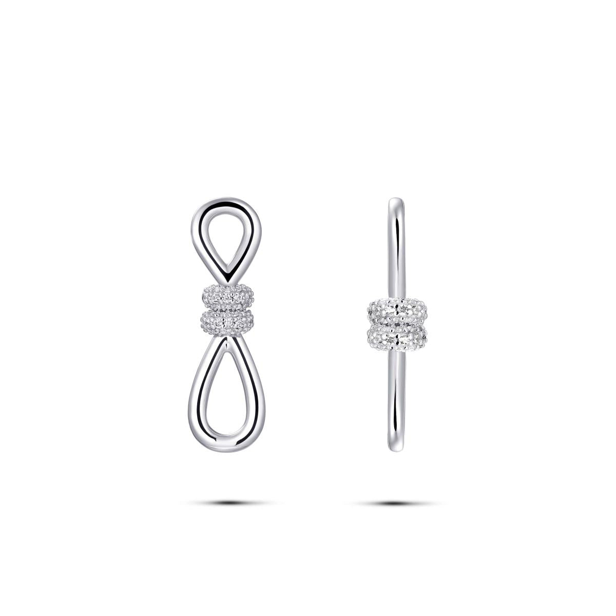 Gisser Oorbellen Zilver Gerhodineerd Zirkonia Wit – C1004 – foto 3