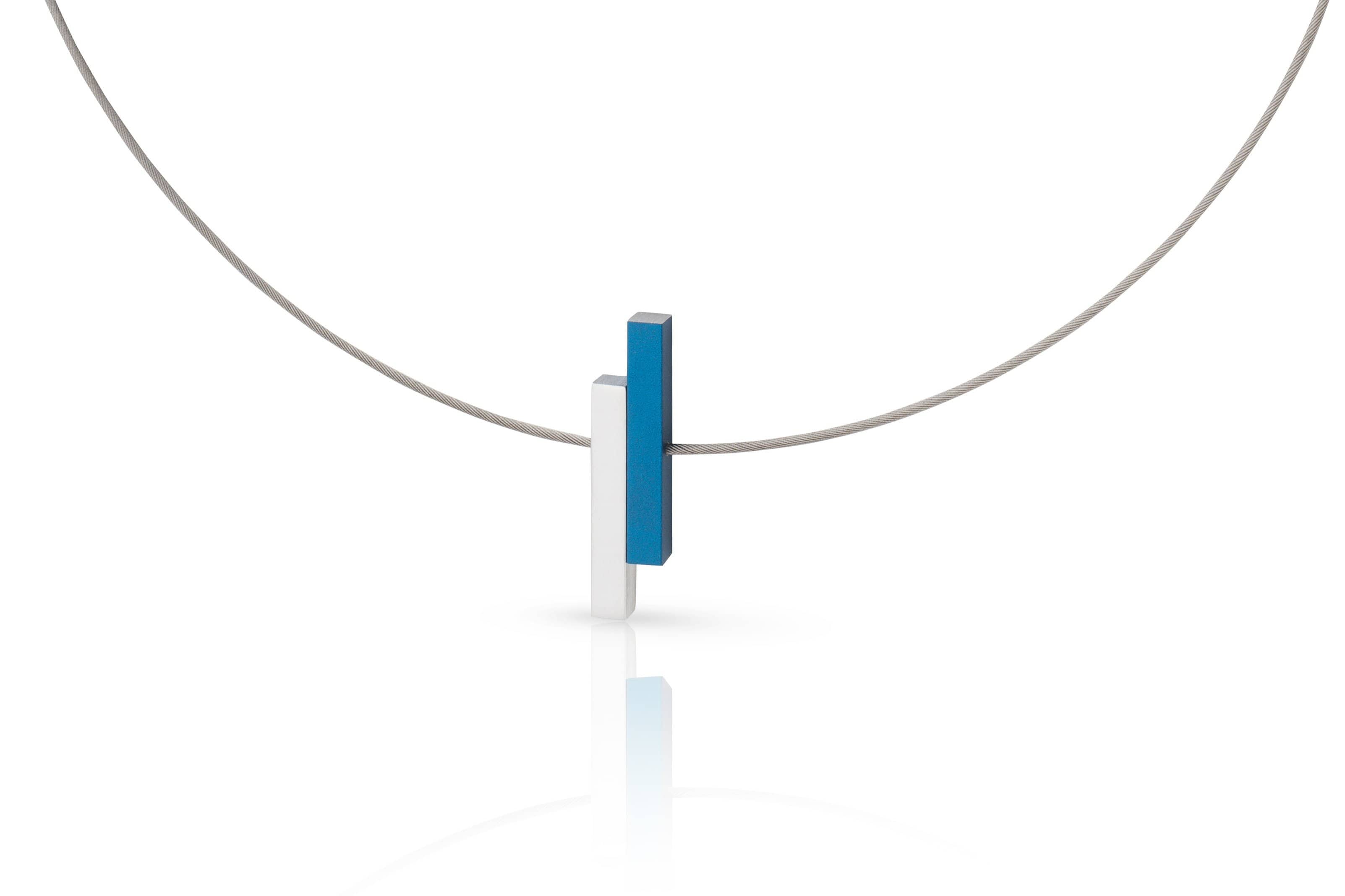 Clic Eenvoudige Staafjes Blauw Collier - C116B