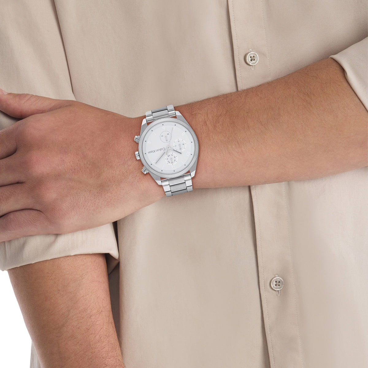 Calvin Klein Heren Horloge CK25200356 44 mm Zilverkleurig