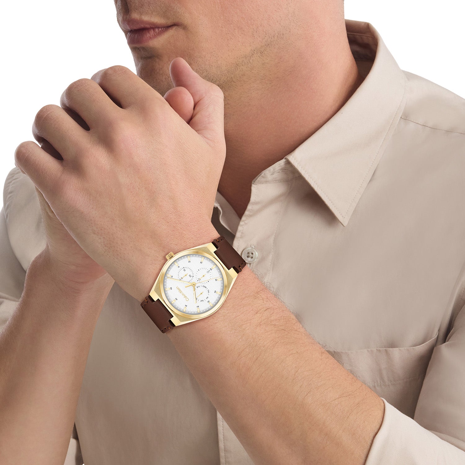 Calvin Klein Herenhorloge CK25200523 Goudkleurig 39 mm
