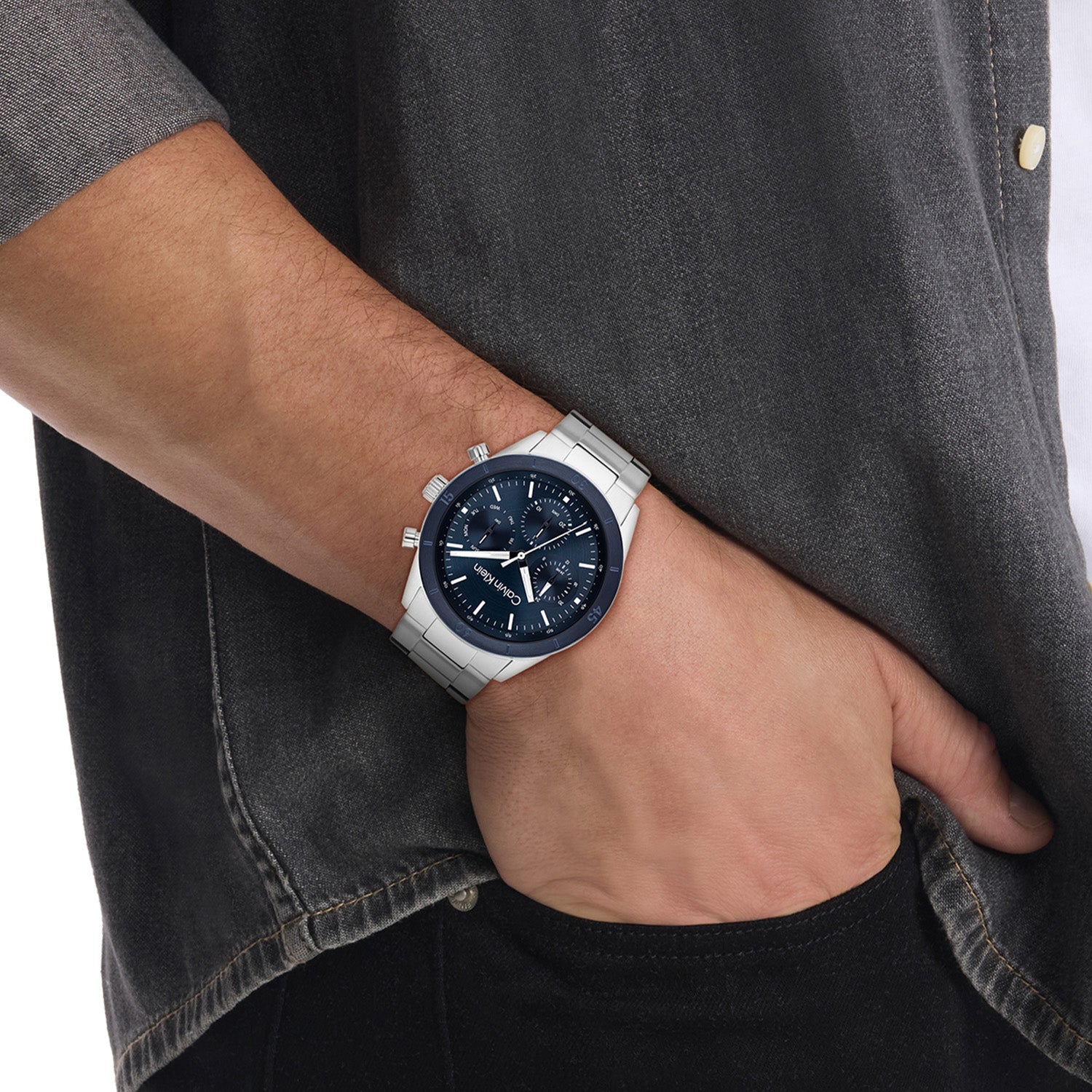 Calvin Klein Herenhorloge CK25200556 Zilverkleurig 43 mm