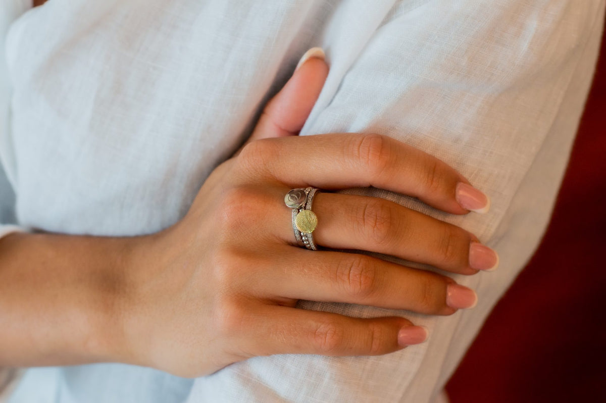 See You Gem Bicolour Disk Ring goud
