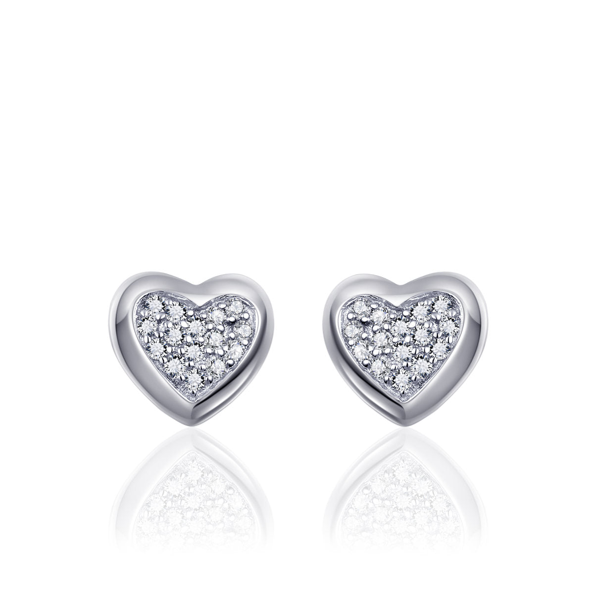 Gisser Oorbellen Zilver Gerhodineerd Zirkonia Wit – E048