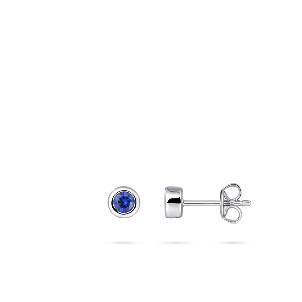 Gisser Oorringen Zilver Gerhodineerd Zirkonia Blauw – E1001B – foto 3