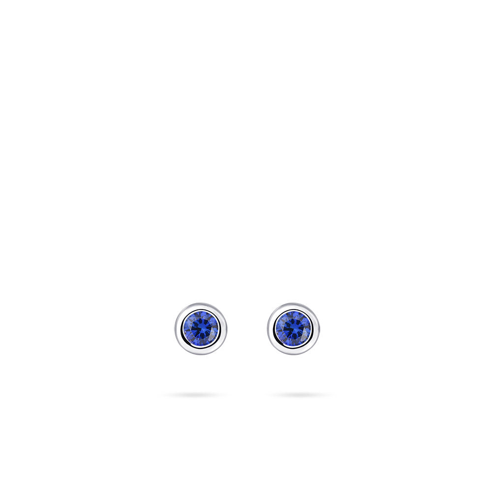 Gisser Oorringen Zilver Gerhodineerd Zirkonia Blauw – E1001B