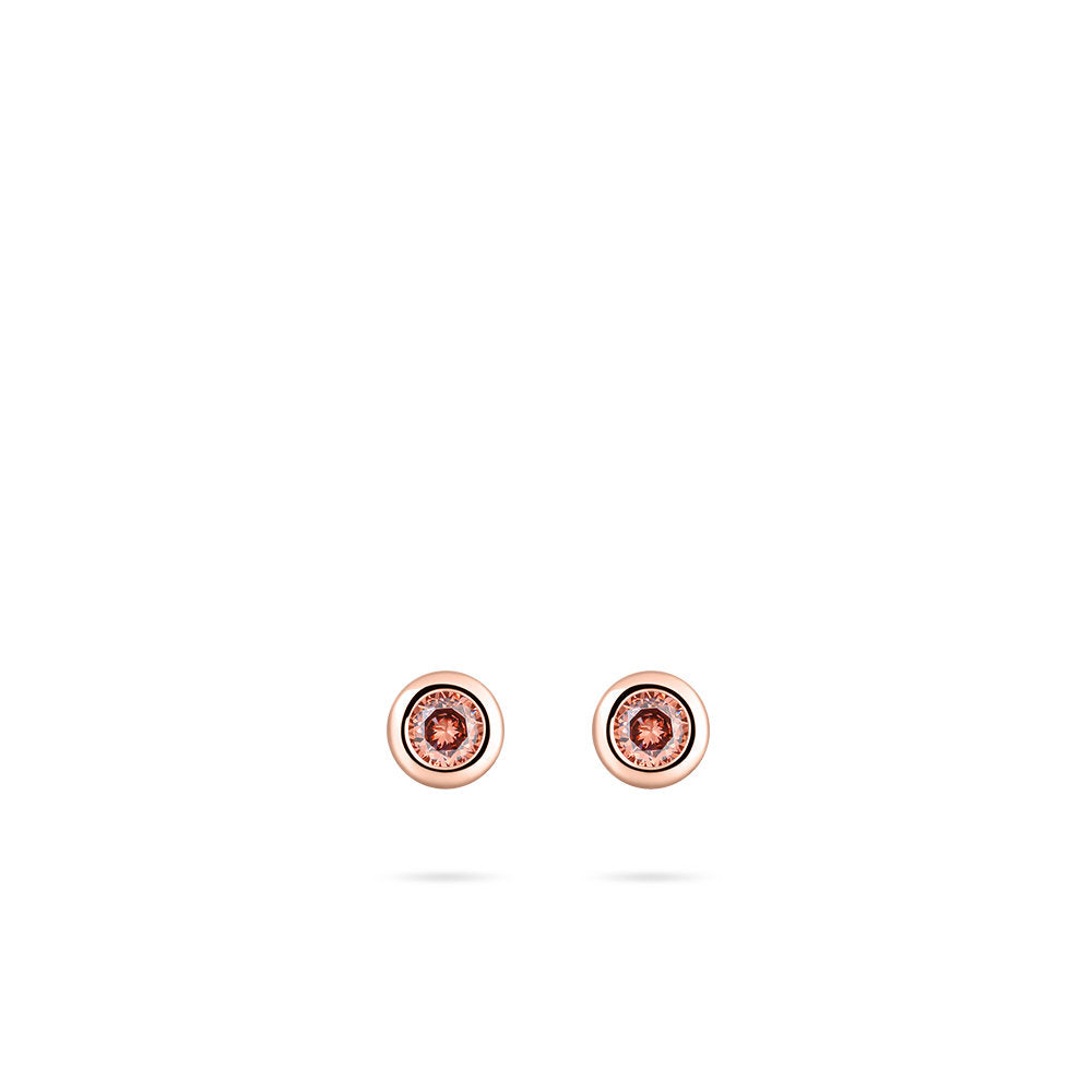 Gisser Oorringen Zilver Roséverguld Zirkonia Bruin – E1001RBR