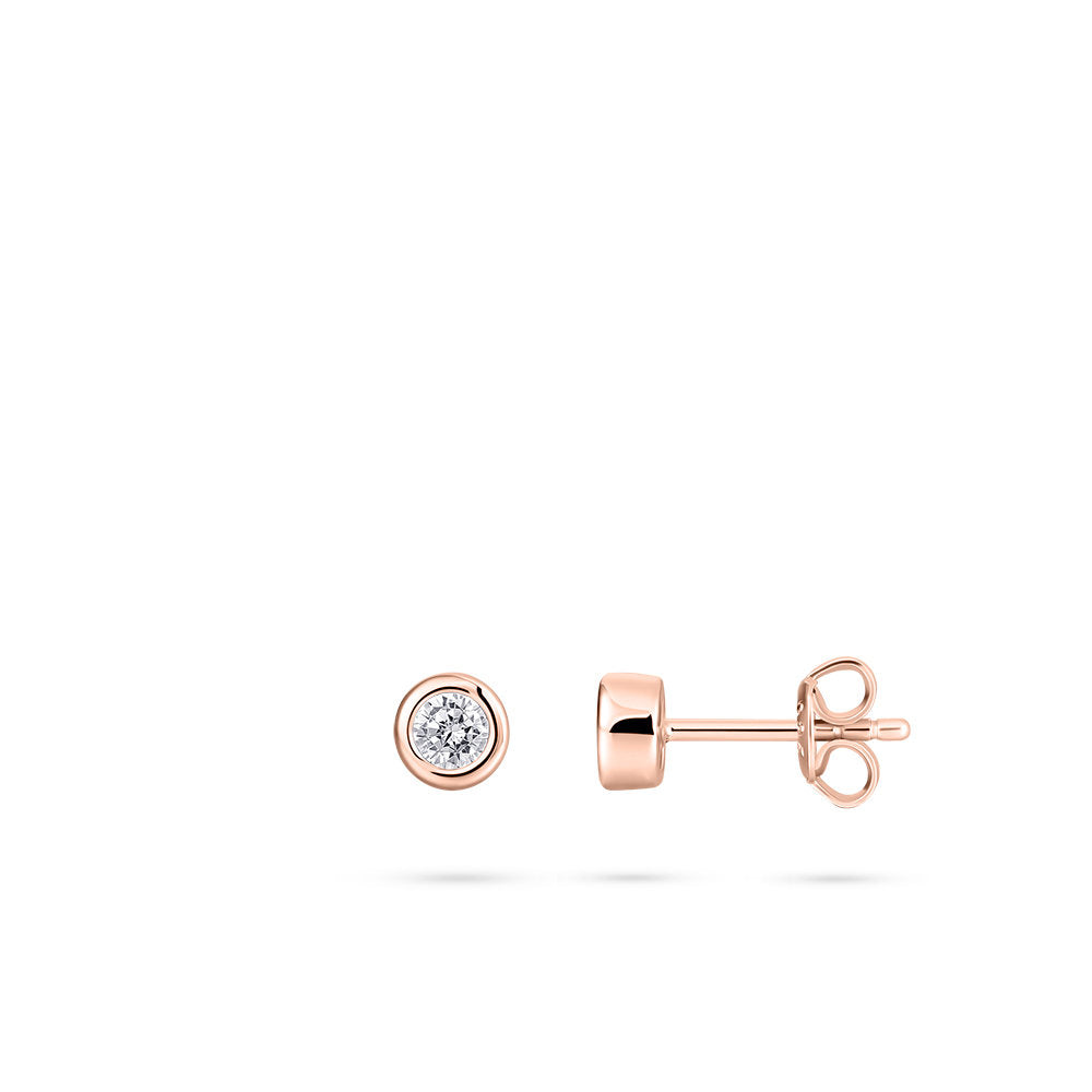 Gisser Oorringen Zilver Roséverguld Zirkonia Wit – E1001R – foto 3