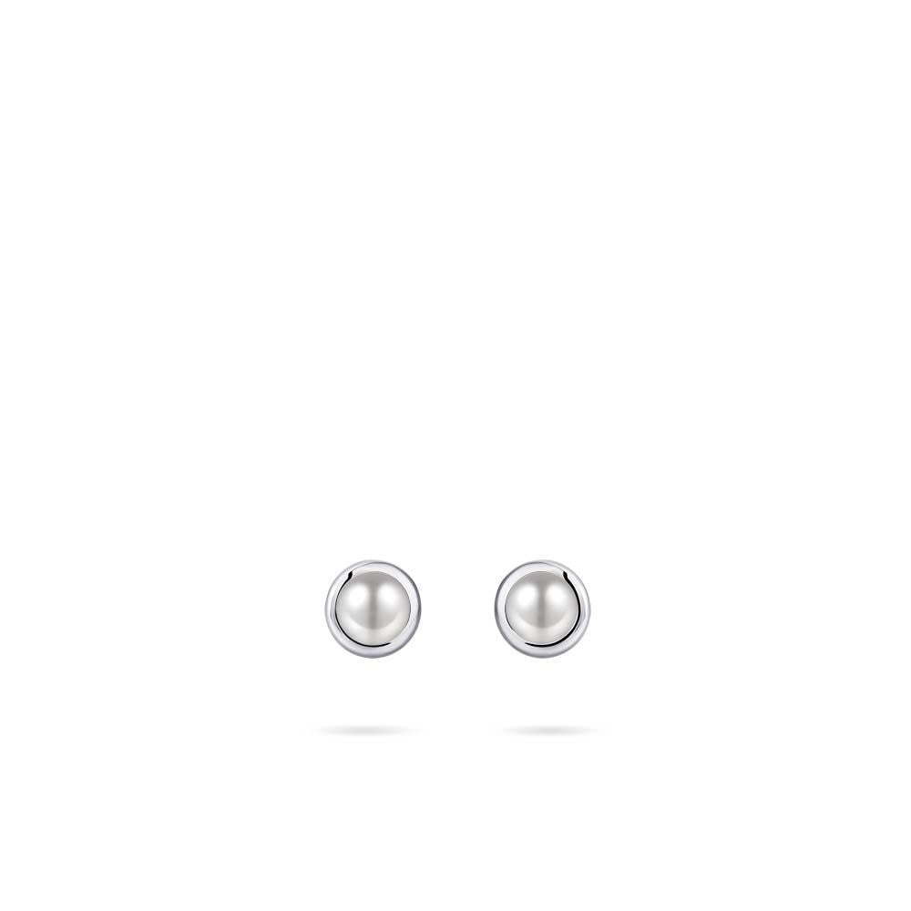 Gisser Oorringen Zilver Gerhodineerd Schelpparel Wit – E1001WP