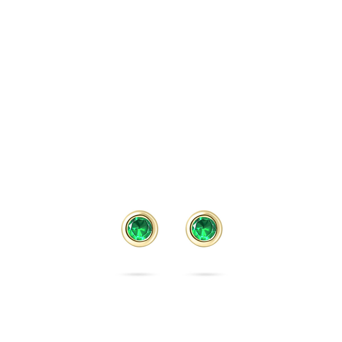 Gisser Oorringen Zilver Geel Verguld Zirkonia Groen – E1001YG