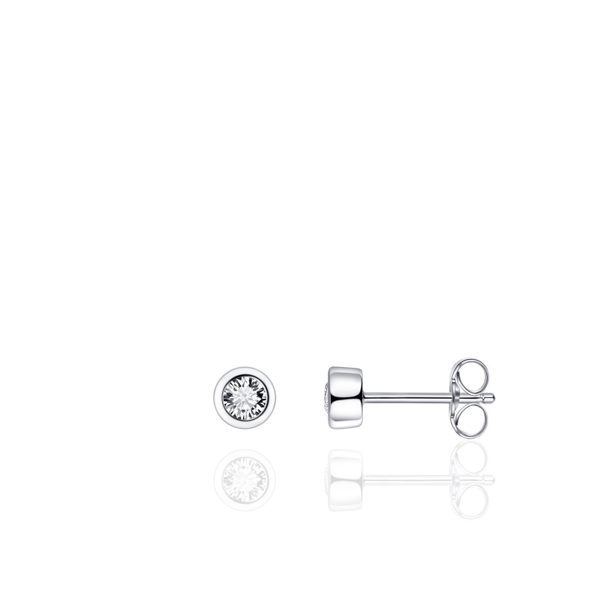 Gisser Oorringen Zilver Gerhodineerd Zirkonia Wit – E1001