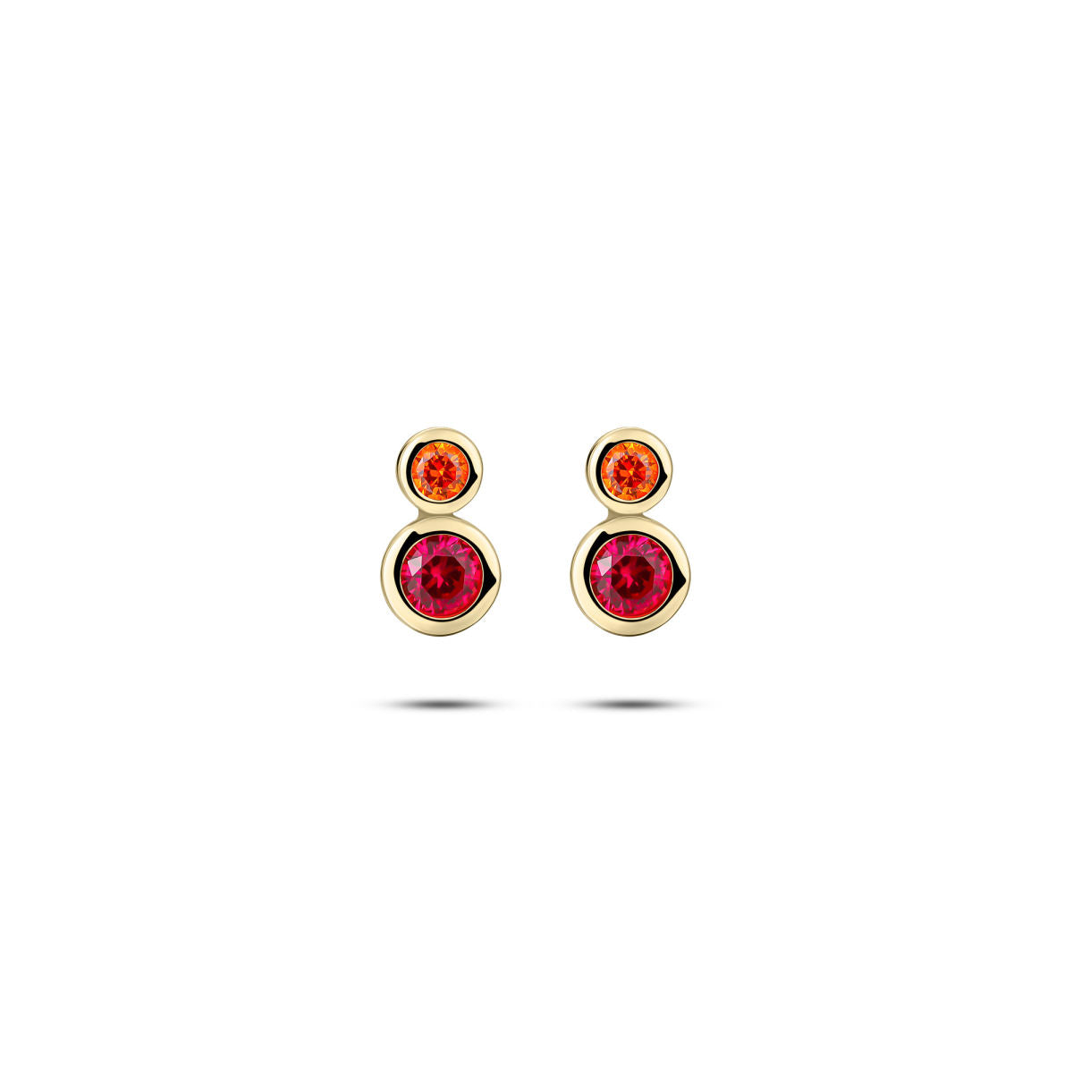 Gisser Oorknoppen Zilver Geel Verguld Zirkonia – E1003YOF