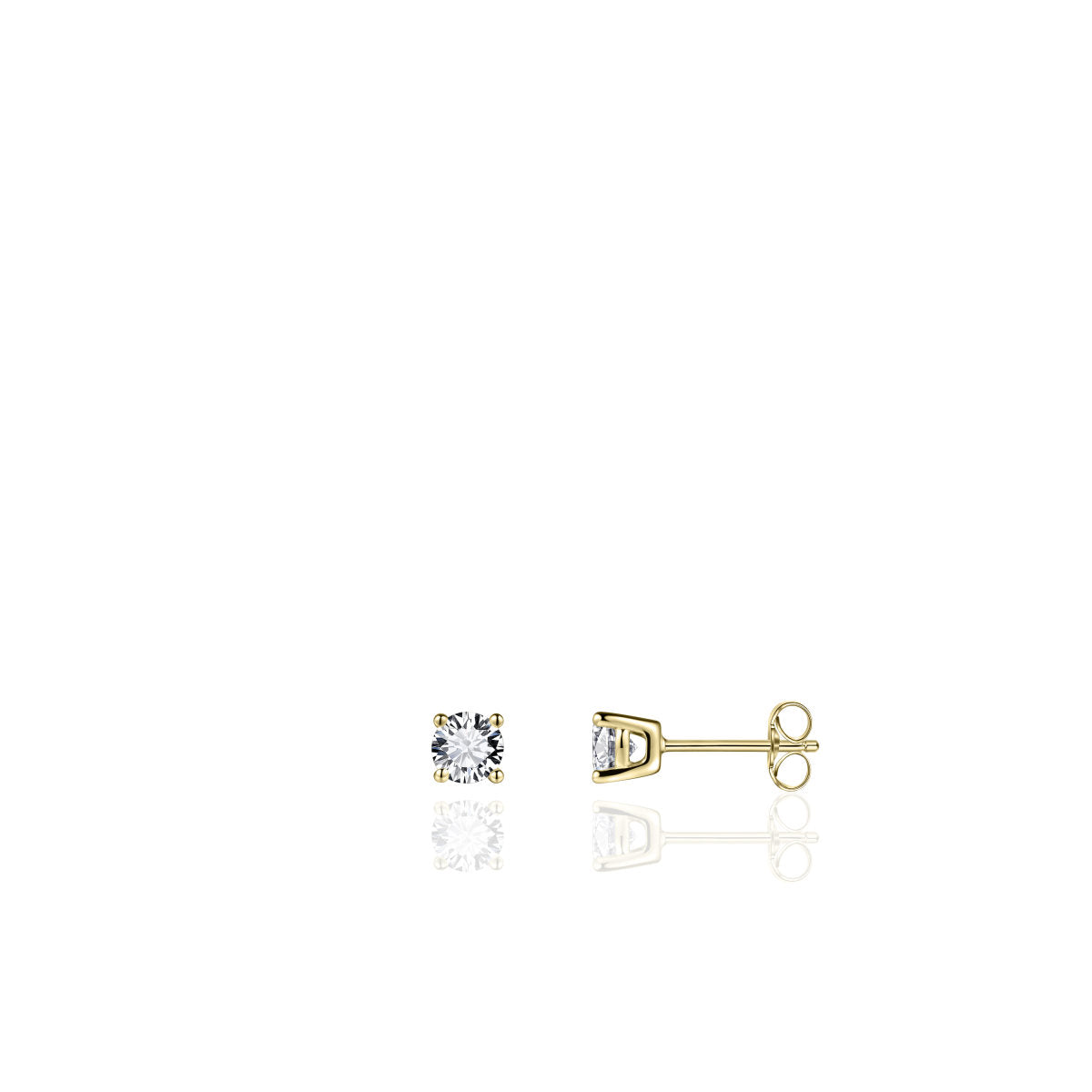Gisser Oorringen Zilver Geel Verguld Zirkonia Wit – E1021/3Y