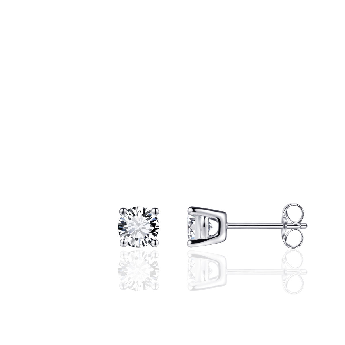 Gisser Oorringen Zilver Gerhodineerd Zirkonia Wit – E1021/6