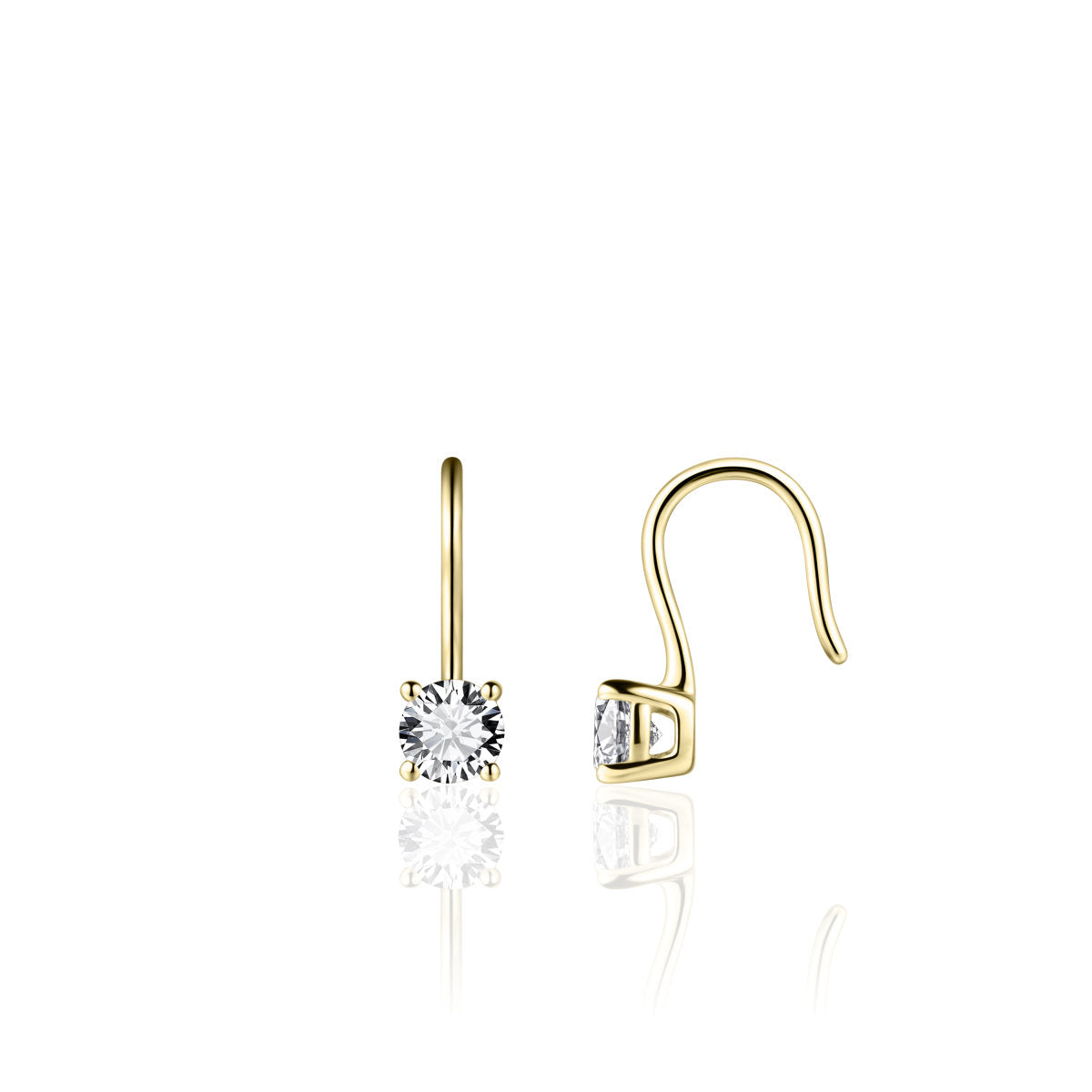Gisser Oorringen Zilver Geel Verguld Zirkonia Wit – E1022/5Y