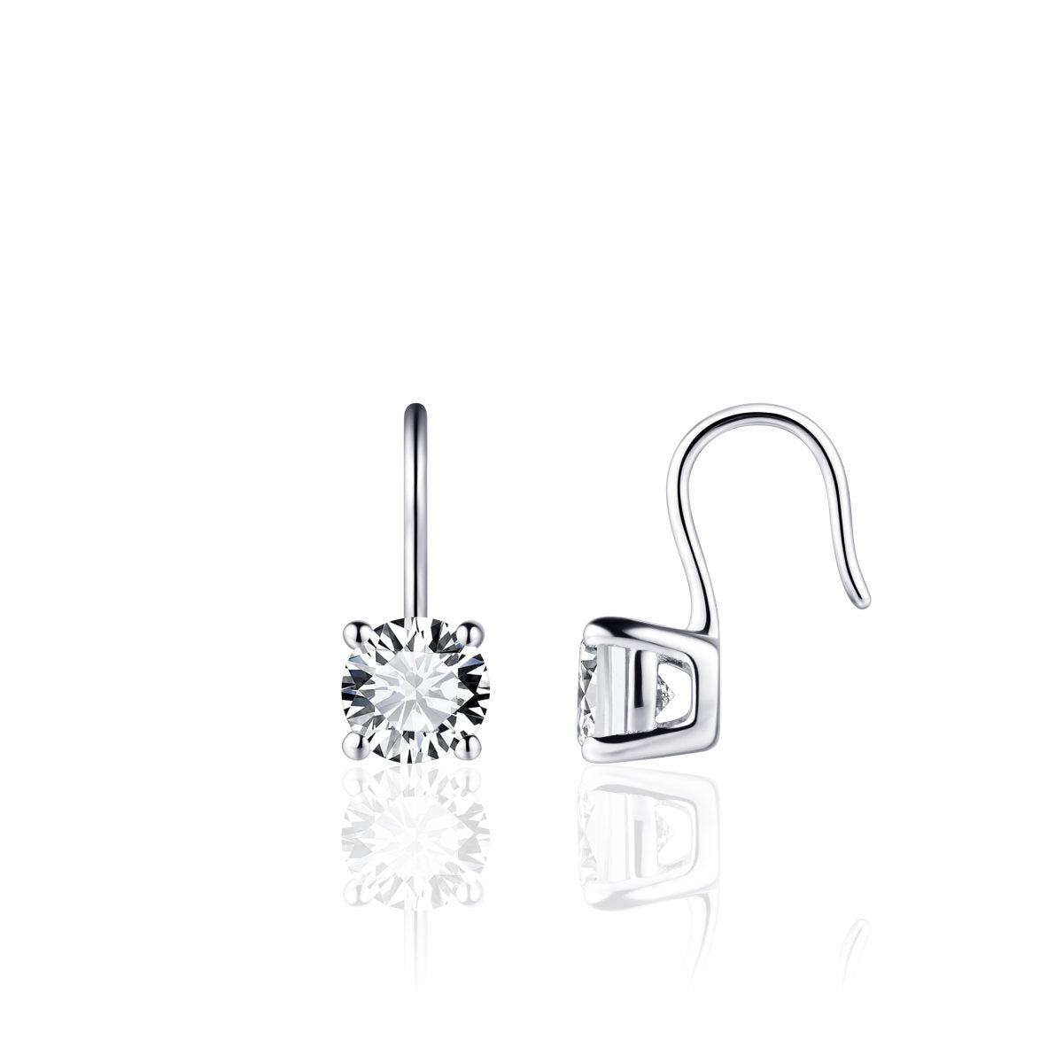 Gisser Oorringen Zilver Gerhodineerd Zirkonia Wit – E1022/7