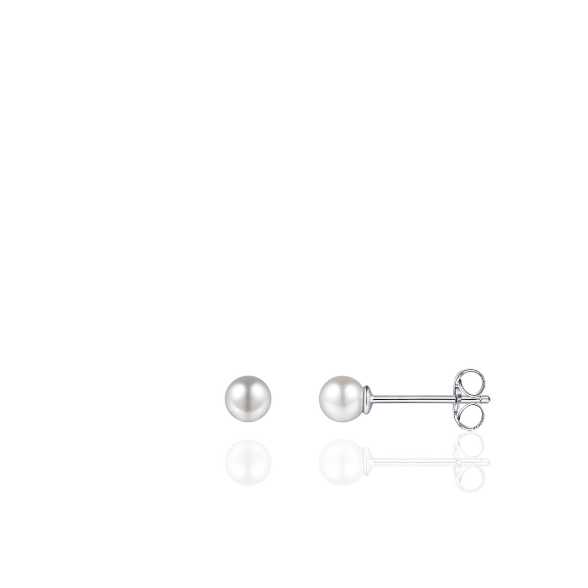 Gisser Oorringen Zilver Gerhodineerd Synthetische parel Wit – E1025/4