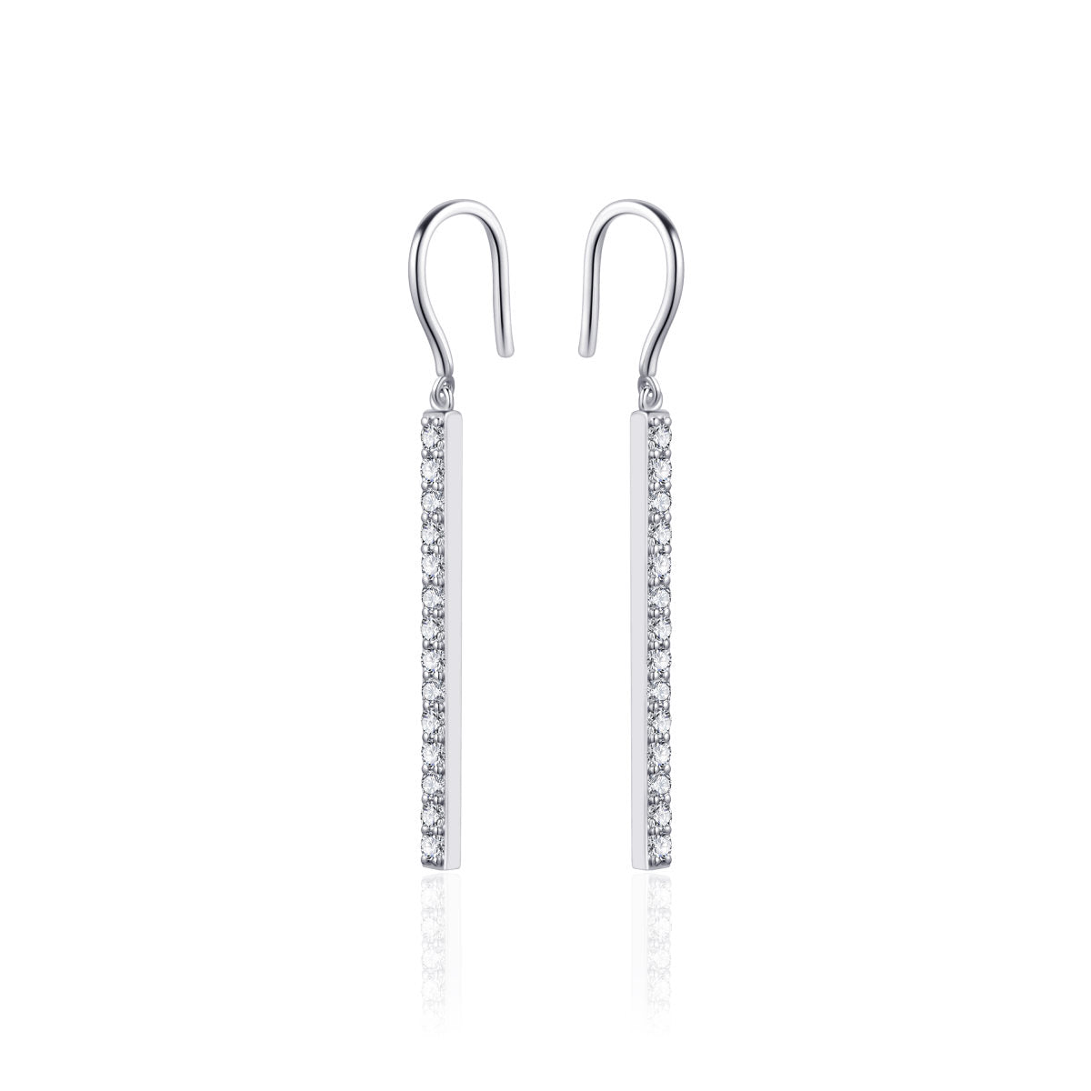 Gisser Oorringen Zilver Gerhodineerd Zirkonia Wit – E1035