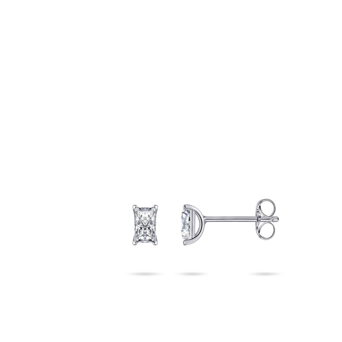 Gisser Oorringen Zilver Gerhodineerd Zirkonia Wit – E1046