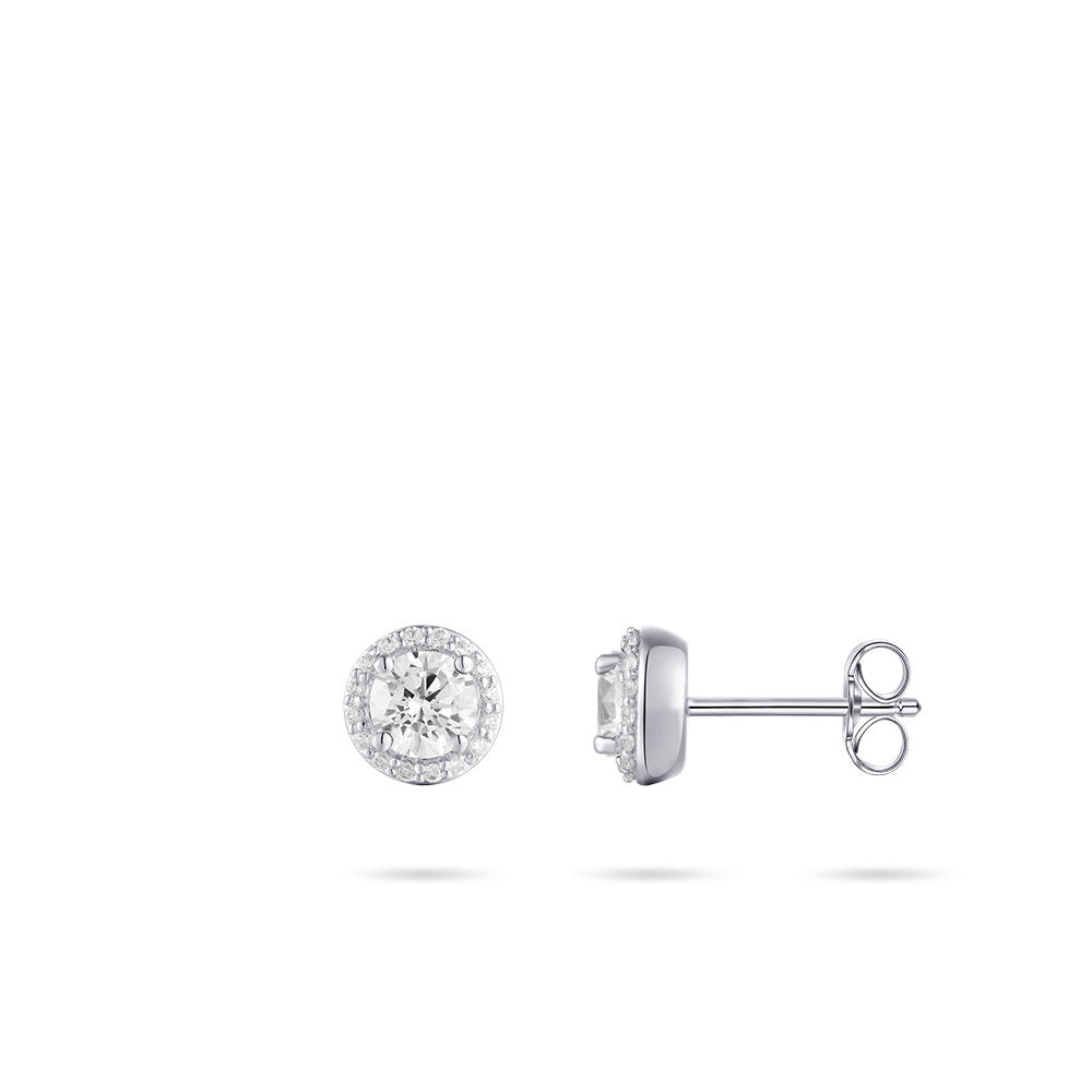 Gisser Oorringen Zilver Gerhodineerd Zirkonia Wit – E1052 – foto 3