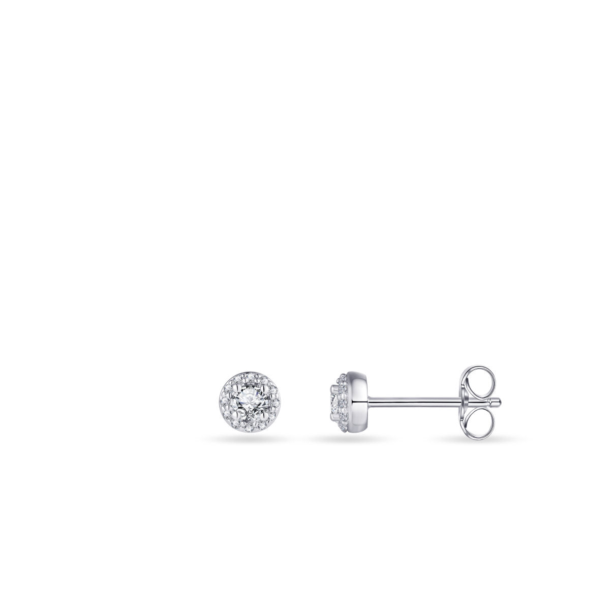 Gisser Oorringen Zilver Gerhodineerd Zirkonia Wit – E1052