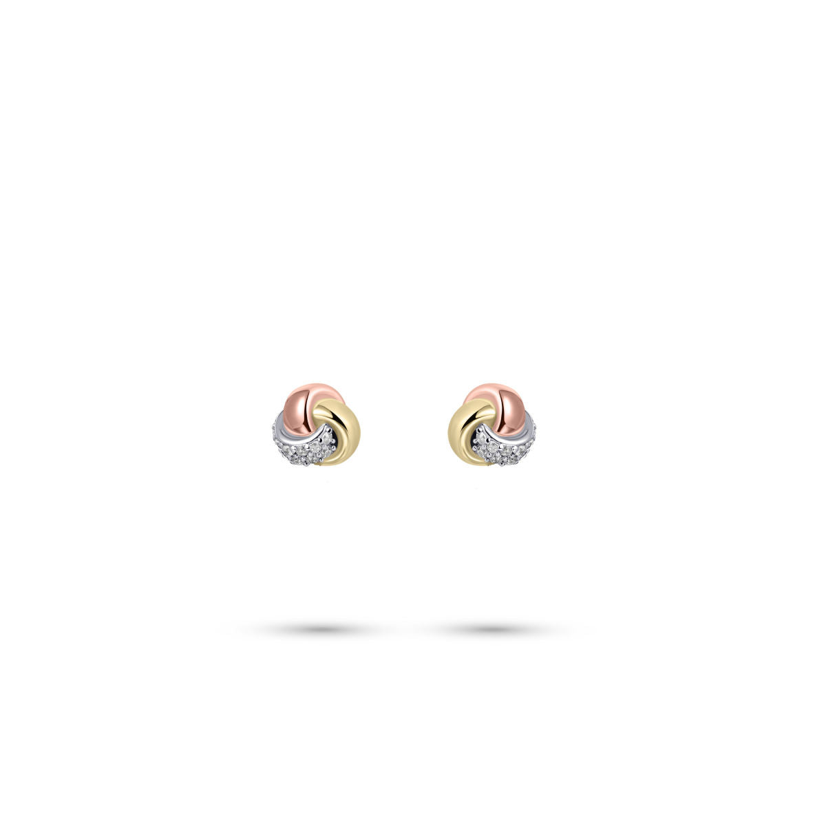 Gisser Oorringen Zilver Verguld Tricolor Zirkonia Wit – E1061T