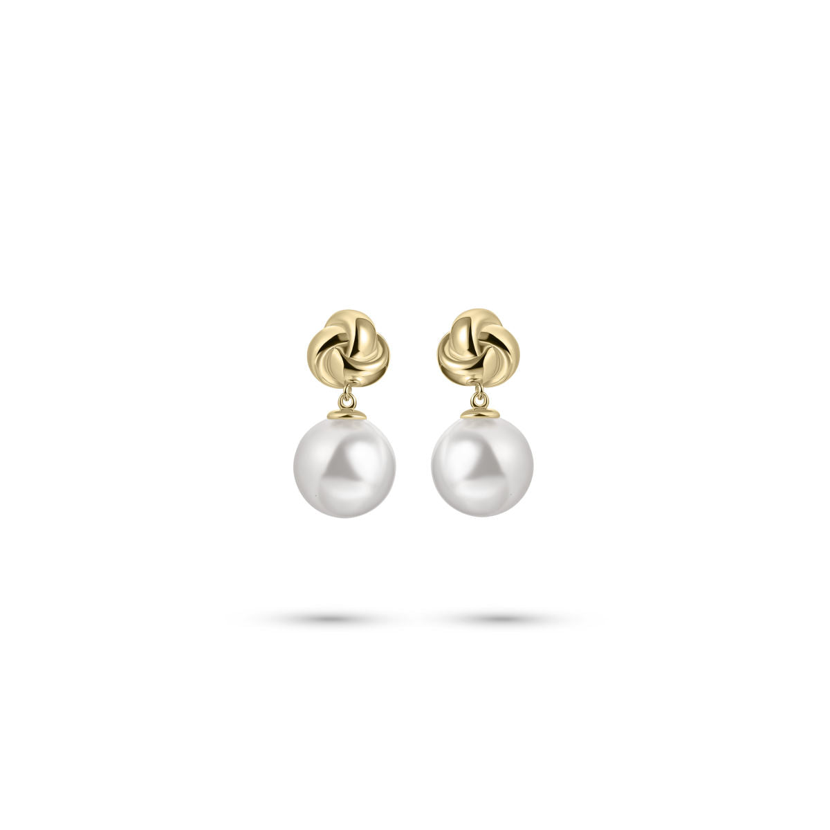Gisser Oorringen Zilver Geel Verguld Synthetische parel Wit – E1066Y