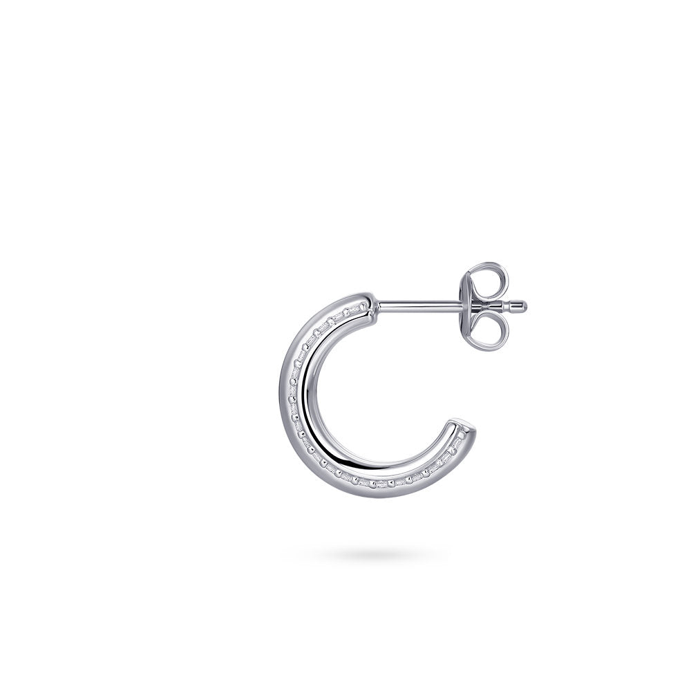 Gisser Oorringen Zilver Gerhodineerd Zirkonia Wit – E1067 – foto 2