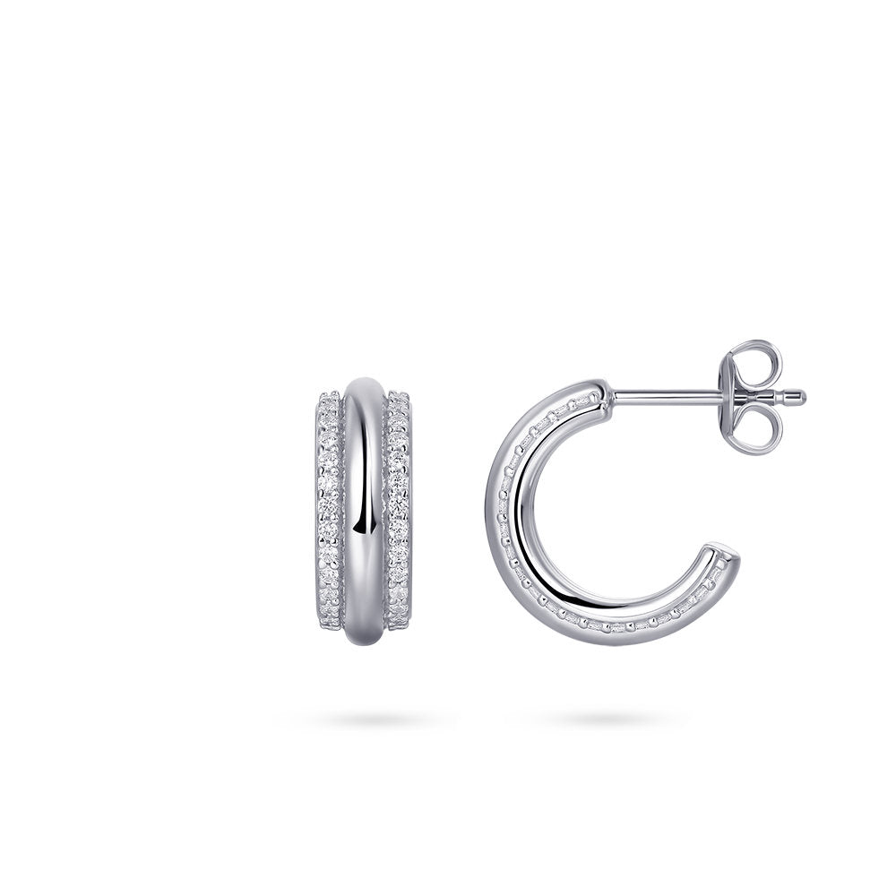 Gisser Oorringen Zilver Gerhodineerd Zirkonia Wit – E1067 – foto 3
