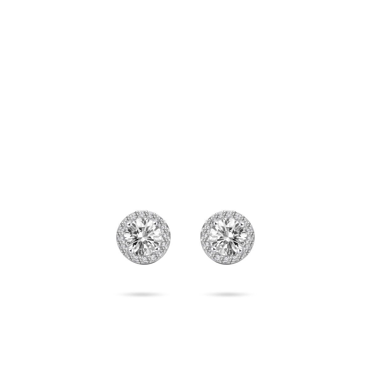 Gisser Oorringen Zilver Gerhodineerd Zirkonia Wit – E1074