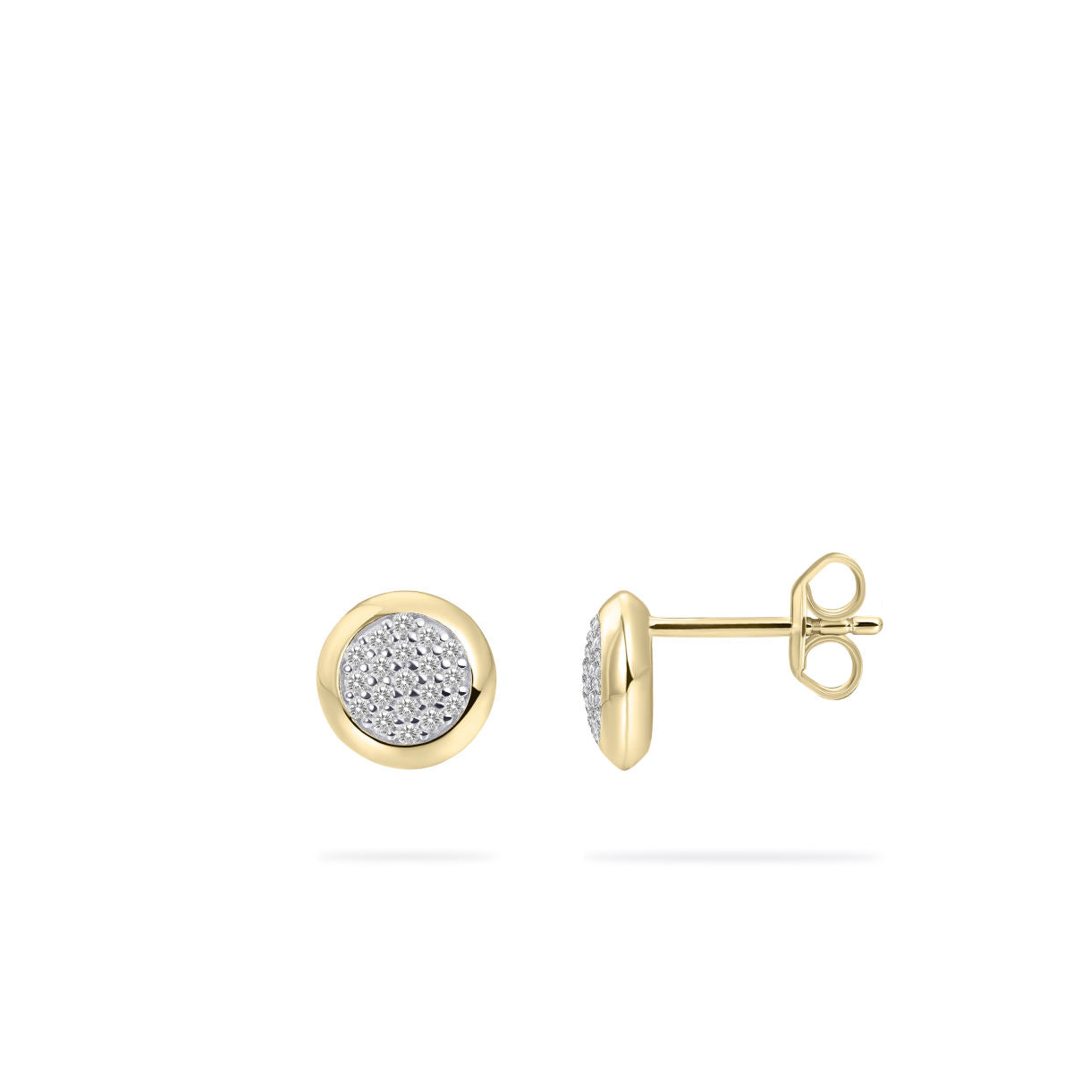 Gisser Oorringen Zilver Geel Verguld Zirkonia Wit – E1075Y – foto 2