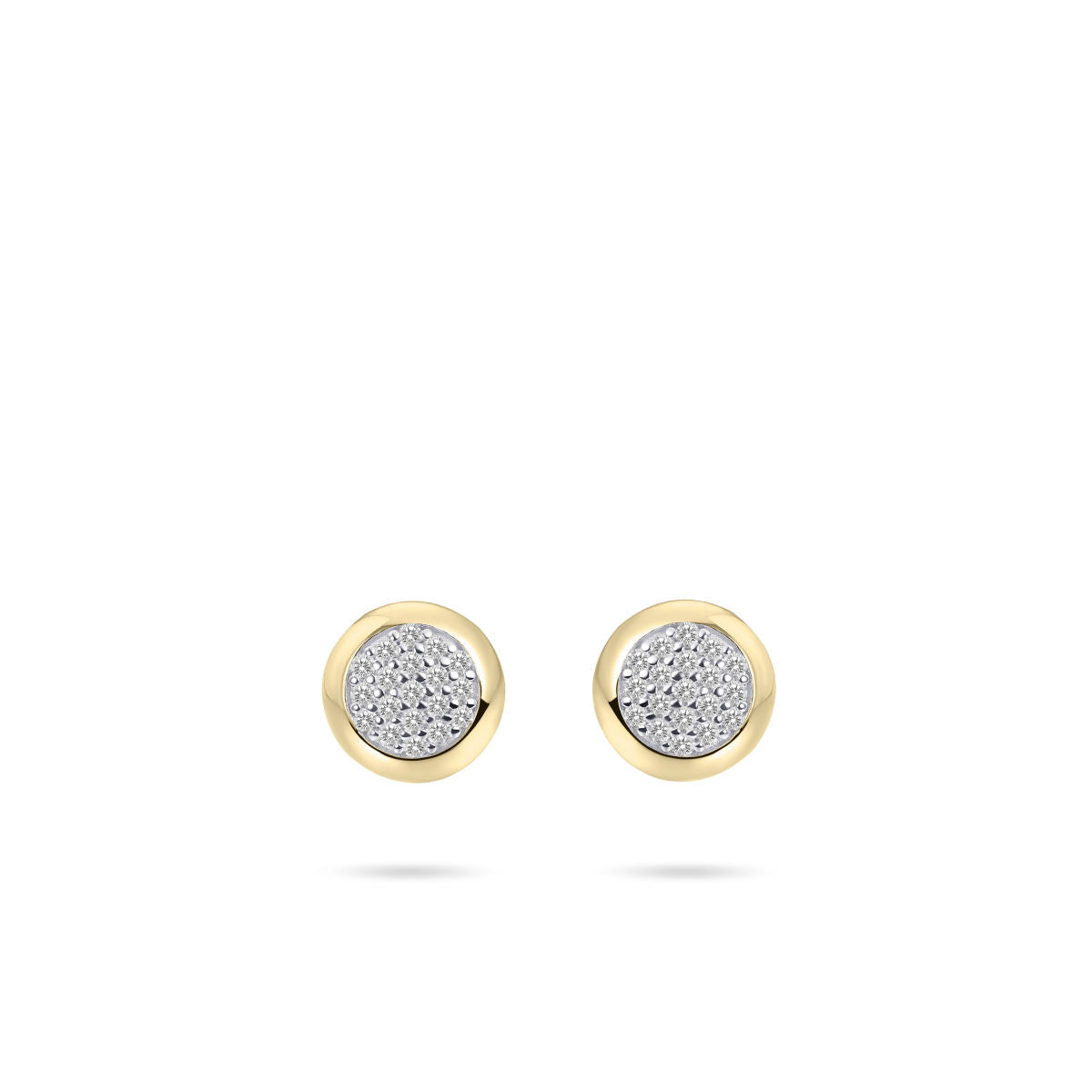 Gisser Oorringen Zilver Geel Verguld Zirkonia Wit – E1075Y