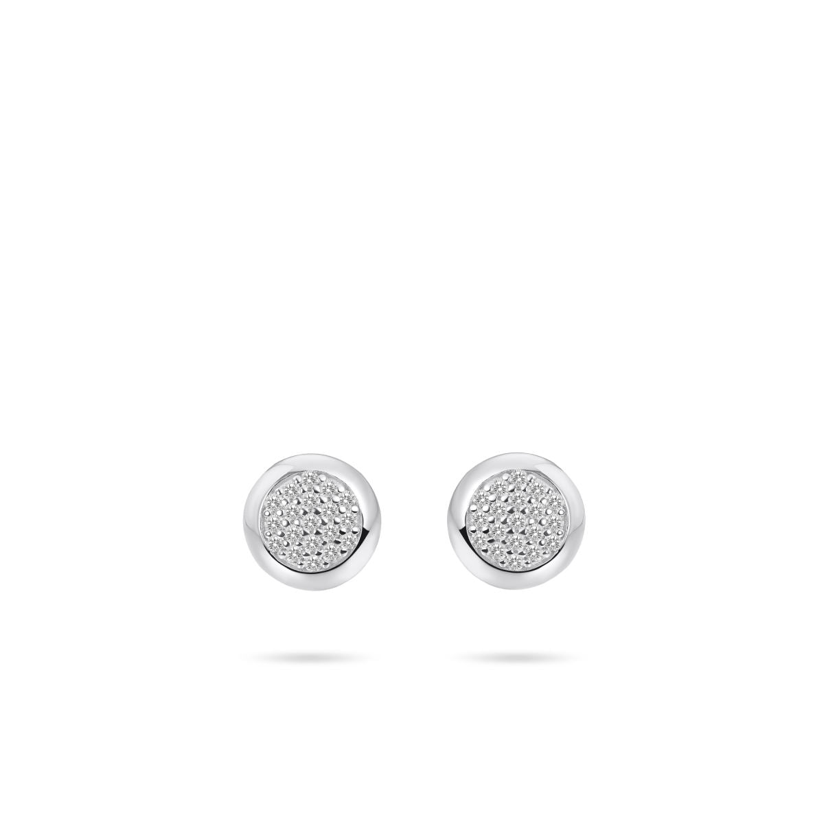 Gisser Oorringen Zilver Gerhodineerd Zirkonia Wit – E1075
