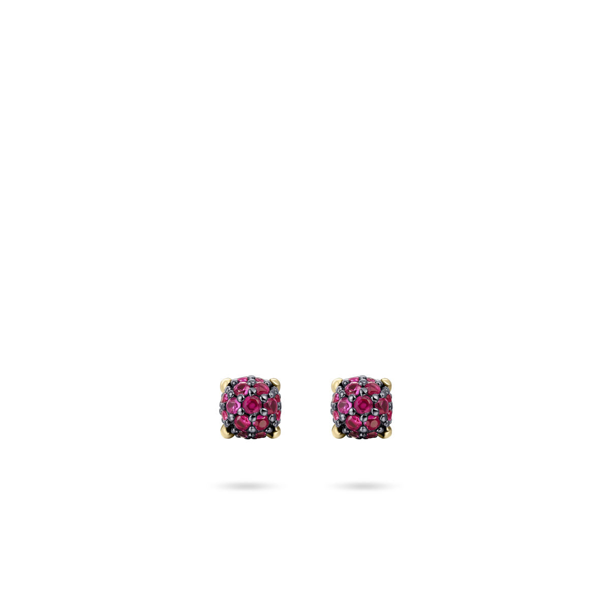 Gisser Oorringen Zilver Geel Verguld Zirkonia Rood – E1077YF