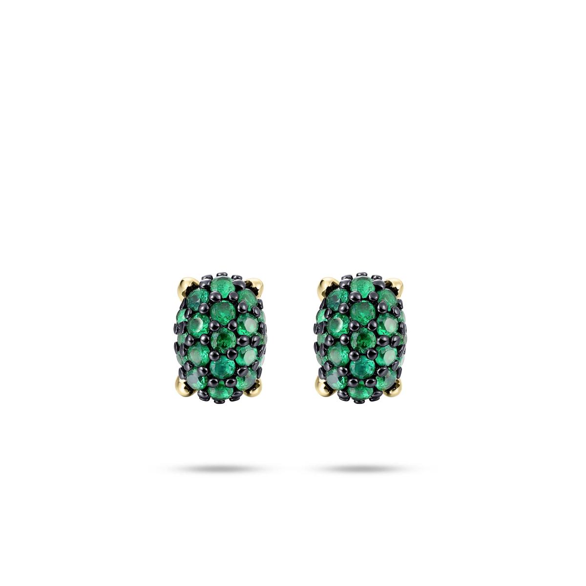 Gisser Oorringen Zilver Geel Verguld Zirkonia Groen – E1078YG