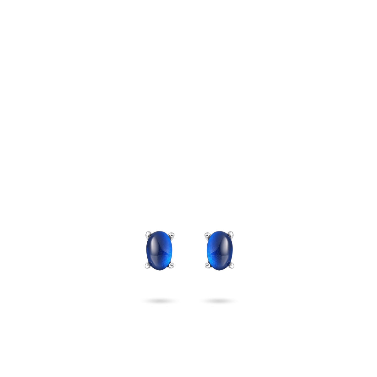 Gisser Oorringen Zilver Gerhodineerd Zirkonia Donkerblauw – E1079B
