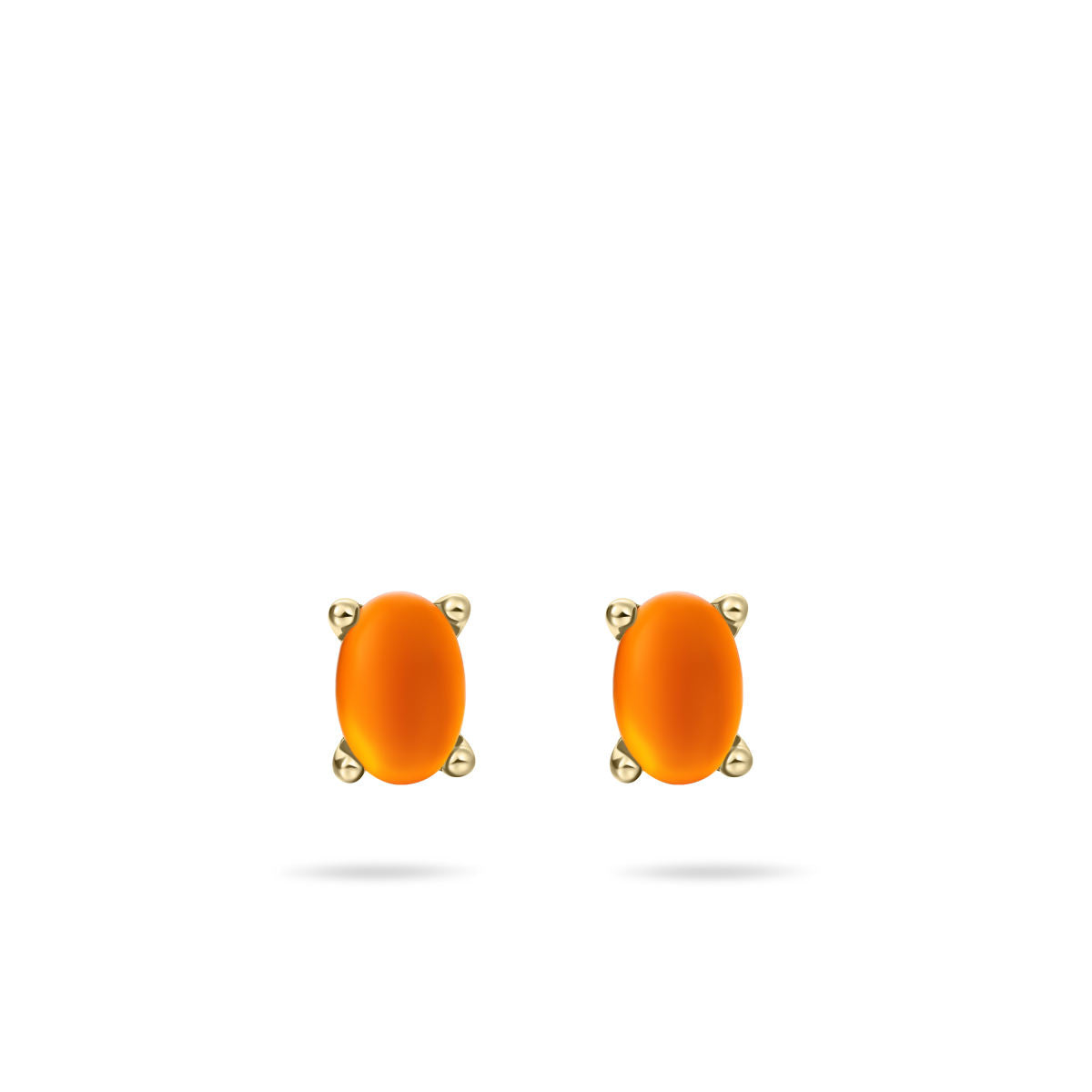 Gisser Oorringen Zilver Geel Verguld Zirkonia Oranje – E1079YO