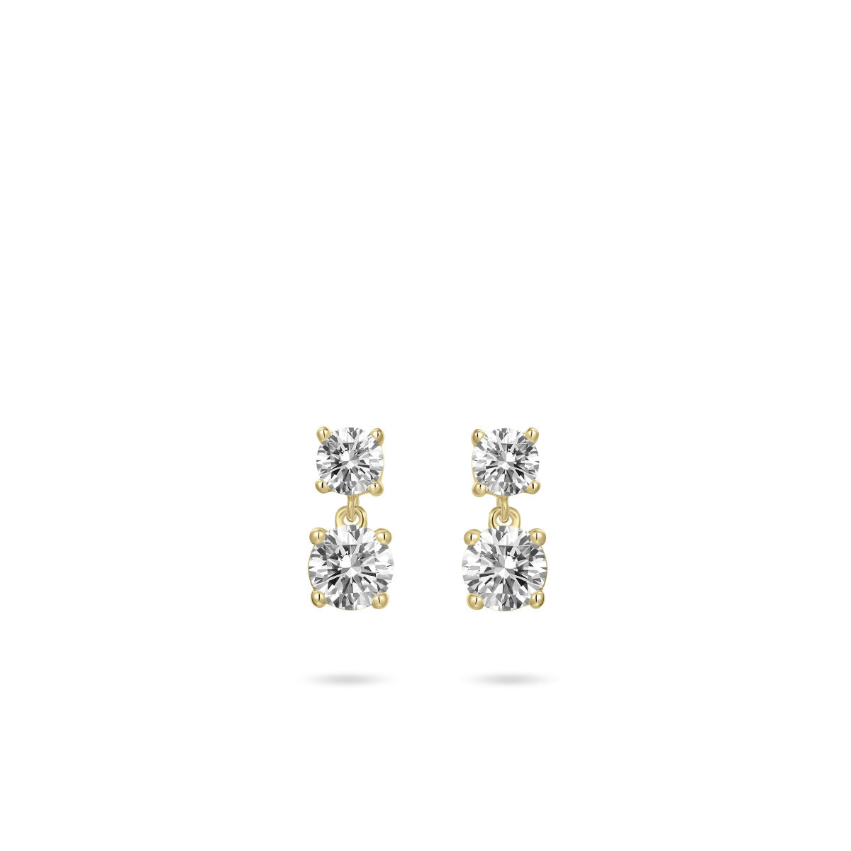 Gisser Oorringen Zilver Geel Verguld Zirkonia Wit – E1080Y