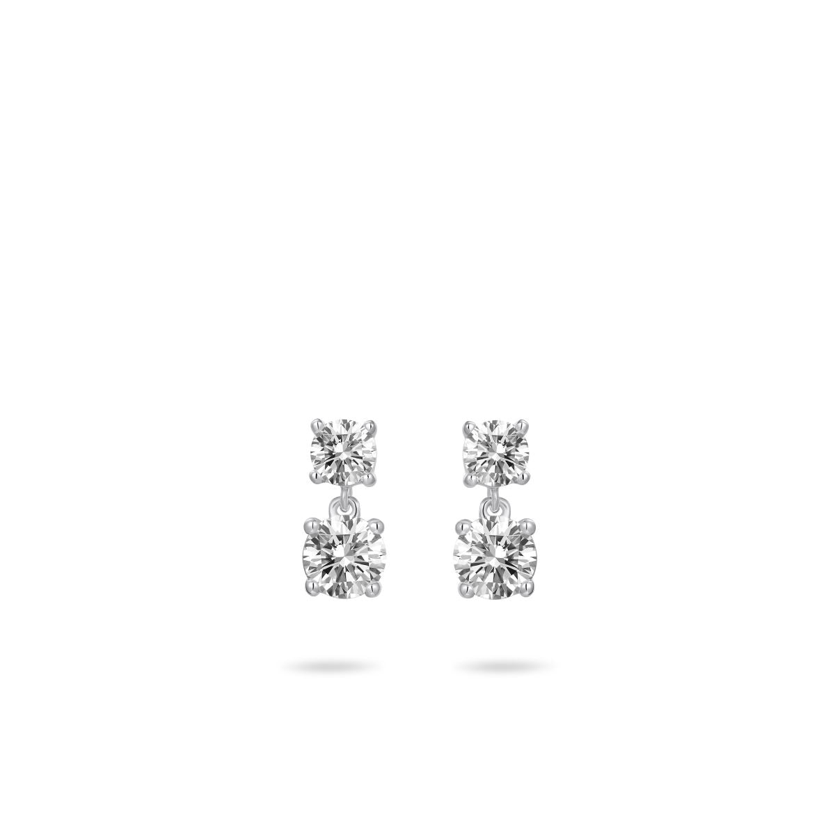 Gisser Oorringen Zilver Gerhodineerd Zirkonia Wit – E1080